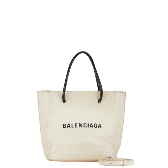 Balenciaga Tote XXS Handbag Shoulder Bag 5553140 White Leather Women's BALENCIAG - Picture 1 of 10